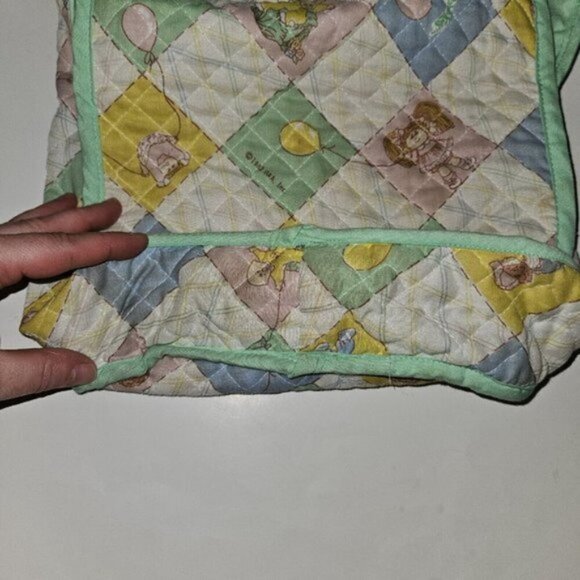 VTG Cabbage Patch Kids CPK Quilted Cloth Diaper Bag 1983 Green Yellow READ - Picture 10 of 13